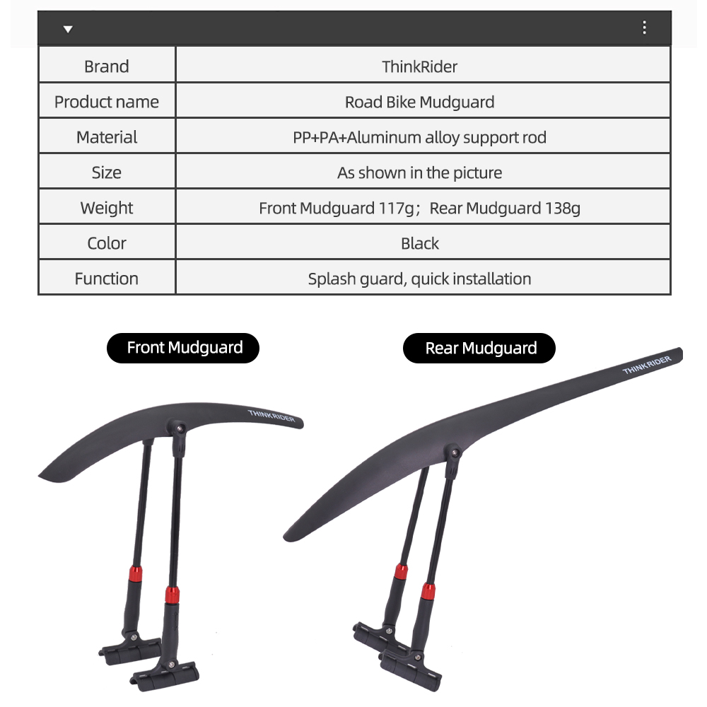 ThinkRider parafango per cicli - Fender Mudguard Set recensione e prezzo